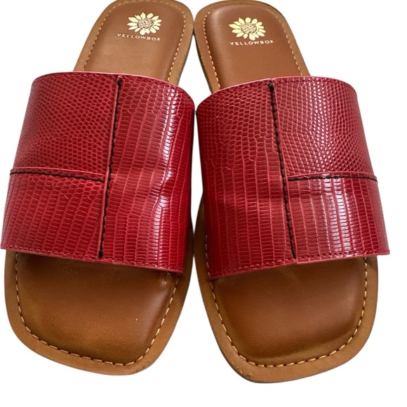 Yellow Box Red Slide Sandals - Picture 2 of 4